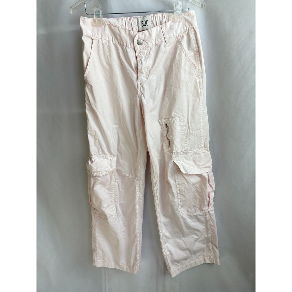 BDG Y2K Pink Cargo Pants Wide Leg Size 2/S Mid Rise Large Pockets Trendy Barbie